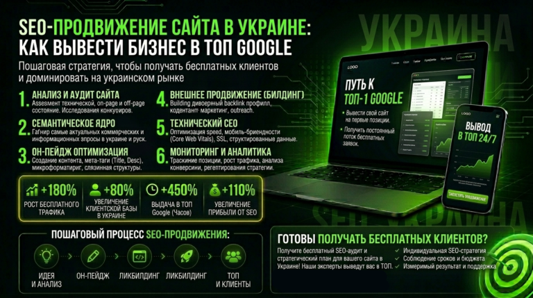 SEO-продвижение сайта в Украине | Вывод в ТОП Google 2026 | Loginov-IT, SEO-продвижение сайта Украина, раскрутка сайта в Google, SEO-оптимизация сайта Украина, продвижение сайта в ТОП, SEO-аудит сайта, стоимость SEO Украина, органический трафик, семантическое ядро, техническое SEO, E-E-A-T Google 2026