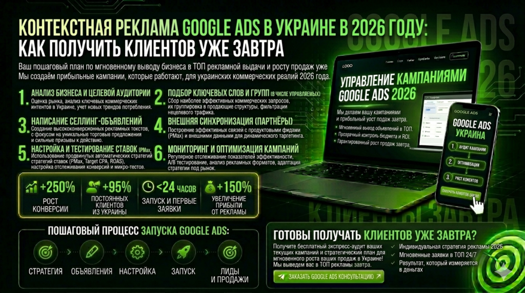 Контекстная реклама Google Ads в Украине в 2026 году: как получить клиентов уже завтра 2 | Loginov IT Контекстная реклама Google Ads в Украине в 2026 году: как получить клиентов уже завтра 1 | Loginov IT